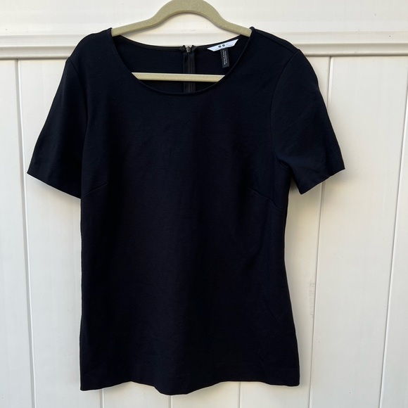 A Pea In The Pod Black Short Sleeve Maternity Top Size Large - Picture 1 of 8